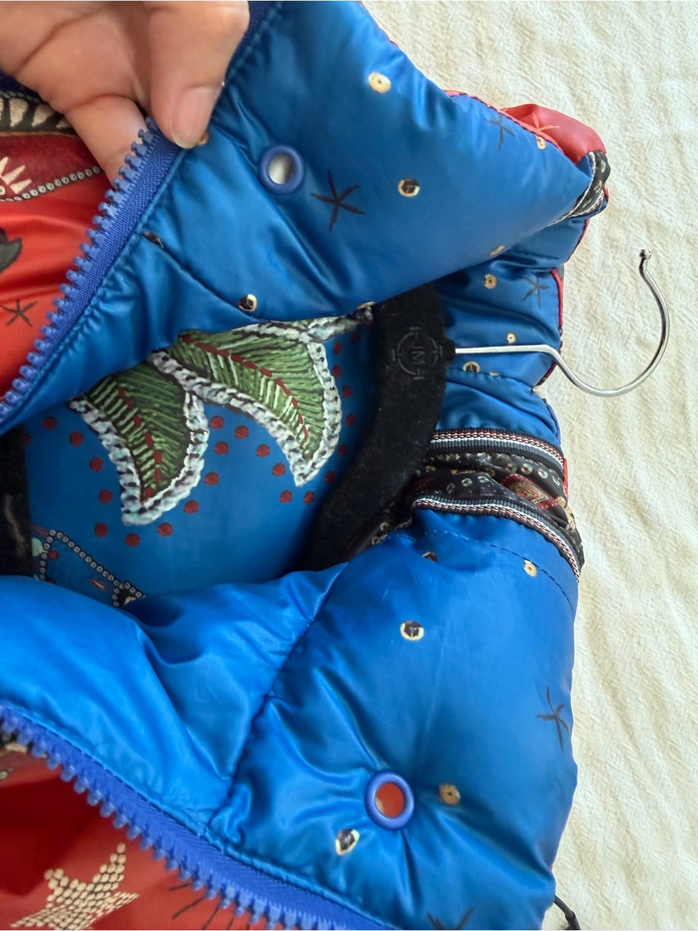 FARM Rio Blue Embroidered-Style Patterned Puffer Jacket - Picture 7 of 7